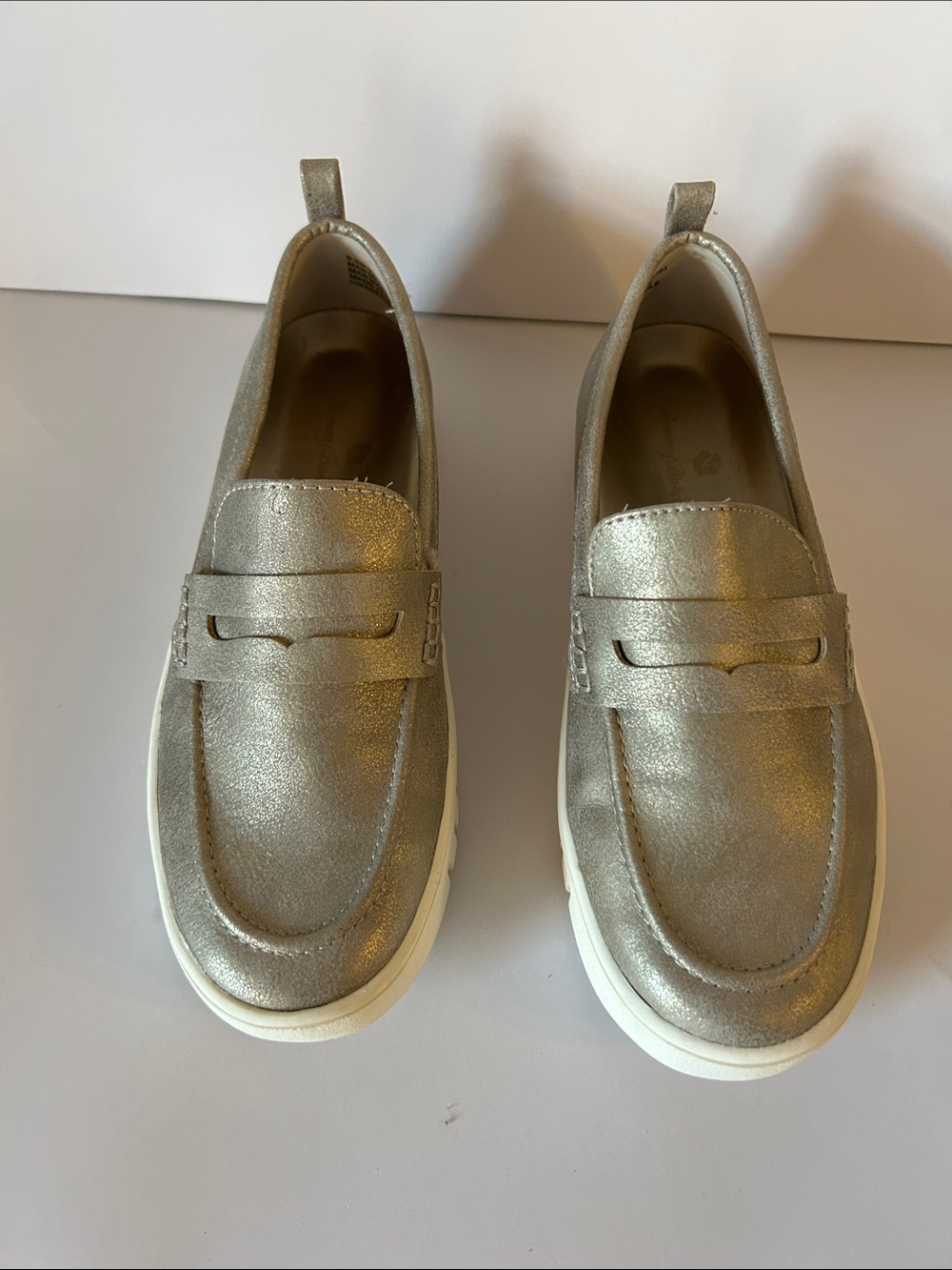 Tommy Bahama Metallic Silver Slip-On Loafers